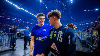 Der Weinheimer Magnus Grupe (links) und Löwe David Móré spielen bei der U-21-WM.