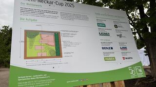 Rhein-Neckar-Cup Garten- und Landschaftsbau bei der Gartenlust, ein großer Plan zeigt die Aufgabe.