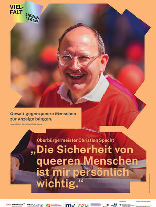 Ein Plakat aus der Kampagne „Gemeinsam sicher sichtbar“ der Stadt Mannheim.