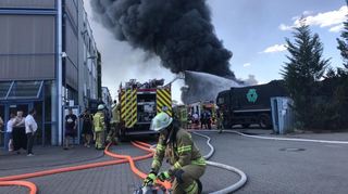 Die Feuerwehrleute beim Einsatz auf der Friesenheimer Insel.