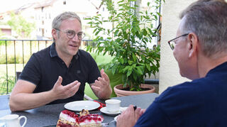 Sebastian Cuny (l.) im Gespräch mit „MM“-Redakteur Konstantin Groß.