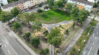 Der Habichtplatz von Oben