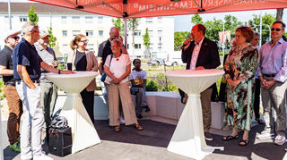Rede des OB am Mannheimer Habichtplatz.