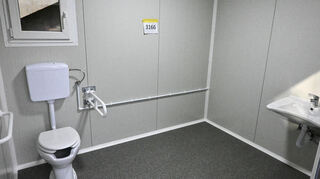 Die neuen Behindertentoiletten im Carl-Benz-Stadion.