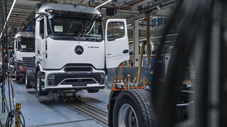 Blick in die Produktion des eActros 600 in Wörth. Dort werden auch Komponenten aus dem Mannheimer Werk verbaut.