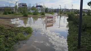 Starkregen und Feuerwehreinsatz: Auf Mannheim Franklin hat es nach dem Unwetter starke Überflutungen gegegeben.