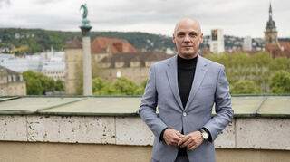 Der Landtagsabgeordnete Daniel Born in Stuttgart