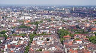 Die Mannheimer Innenstadt ist besonders stark versiegelt – hier und im Jungbusch liegt der Versiegelungsgrad bei 86 Prozent.