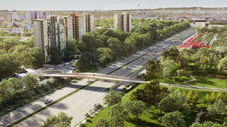 So soll der Franklin-Steg einmal aussehen. An diesem Wochenende wird er eingesetzt. Dafür wird die B 38 zwischen Mannheim und Weinheim zeitweise in beide Richtungen gesperrt.