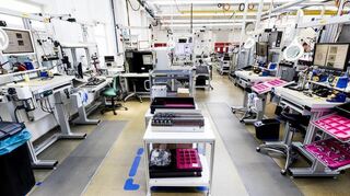 Blick in die Produktion von Pepperl+Fuchs in Mannheim, die ins Ausland verlagert werden soll.