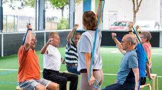 Training in der Heddesheim-Arena im Juni 2023: Auch dieses Projekt geht noch auf den früheren Bürgermeister Michael Kessler zurück.