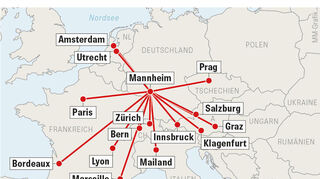 Diese 14 europäischen Städte erreicht man von Mannheim aus ohne Umsteigen.