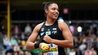 Stand seit 2024 bei internationalen Großevents viermal auf dem Podest: MTG-Kugelstoßerin Yemisi Ogunleye.