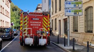Feuerwehreinsatz in den Mannheimer Quadraten.