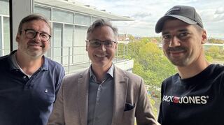 Selfie nach der Aufnahme von "Mensch Mannheim": Ralf Eisenhauer (M.) mit Timo Schmidhuber (l.) und Florian Karlein