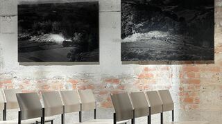 Blick in die Ausstellung des Mannheimer Künstlers Peter Schlör im Betriebshof Heidelberg.