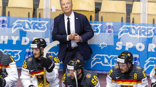 Bundestrainer Harold Kreis bei der Eishockey-WM im vergangenen Mai im Vorrundenspiel gegen die Schweiz.