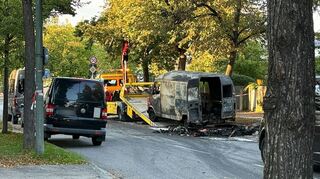 Mehrere Wagen gingen in Flammen auf.