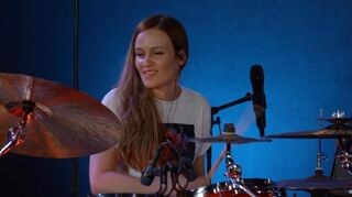 Schlagzeug-Virtuosin und Dozentin Anika Nilles beim World Drum Festival 2020.