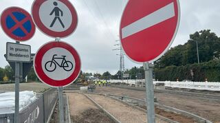 Mit der Baustelle Wald-/Wasserwerkstraße wird der neue Stadtteil Franklin von der Gartenstadt aus erschlossen.