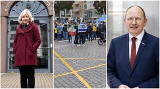 Der Mannheimer Oberbürgermeister Christian Specht (CDU und Heidrun Deborah Kämper, Vorsitzende der Jüdischen Gemeinde Mannheim zu den Friedensverhandlungen im Gaza.