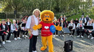 Dirigent Thomas Reis und die Brass Band Biblis waren in der hessischen Landesvertretung in Berlin zu Gast.