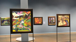 Tatort eines Mordes? Könnte sein – der Bergwald in Ernst Ludwig Kirchners Bild „Frauenkirch im Herbst“ in der Expressionisten-Schau der Kunsthalle Mannheim ähnelt dem Tatort in Alfred Döblins Erzählung.