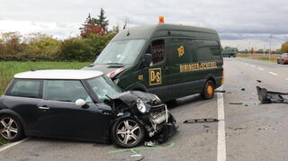 Frontalzusammenstoß auf der B535 bei Heidelberg.