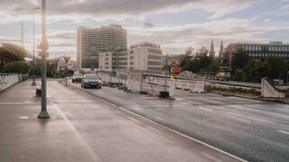 Blick auf die Baustelle aus Richtung Mannheim.