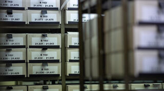 Akten bei der Zentralen Stelle der Landesjustizverwaltungen zur Aufklärung nationalsozialistischer Verbrechen in Ludwigsburg.