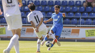 Yasin Zor - hier gegen den TSV Schott Mainz - gelingt in der 98. Minute der Siegtreffer für den FC-Astoria Walldorf gegen die Offenbacher Kickers.