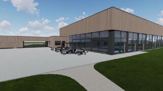 Hier links im Bild ist der Eingangsbereich des neuen Schwimmbads zu sehen.