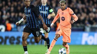 Yamal (rechts) rettete Barcelona einen Punkt in Brügge.