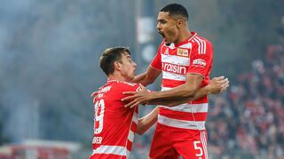Danilho Doekhi traf doppelt für Union (r.).
