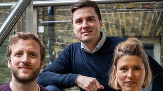 Das Gründerteam von Fertia mit (v.l.) Kilian Vomstein, Ruben Kuon und Anna-Lena Hudalla.