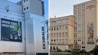 Zwei Mannheimer Traditionsbetriebe: die Brauerei Eichbaum und das Theresienkrankenhaus.