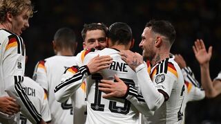 Jubel im deutschen Team: Ein Sieg über die Slowakei macht die WM-Qualifikation perfekt.