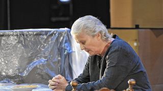 <p>Auch als religiöse Eiferin auf der Bühne erfolgreich: Gabriela Badura in Anna Jablonskajas Stück "Heiden".</p>